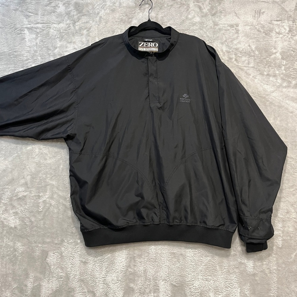 Zero Restriction Golf 1/4 Snap Windshirt‎ Mens XXL Black Lightweight Pullover